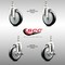 Service Caster 5 Inch 316SS Black Polyurethane Swivel 12mm Threaded Stem Caster Brake, 2PK SS316TS20S514-PPUB-BLK-M1215-2-TLB-2 - alternate 4
